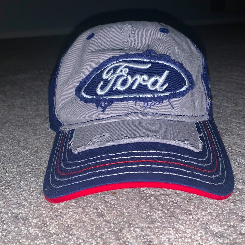 Ford Unisex Distressed Navy Blue Baseball Cap